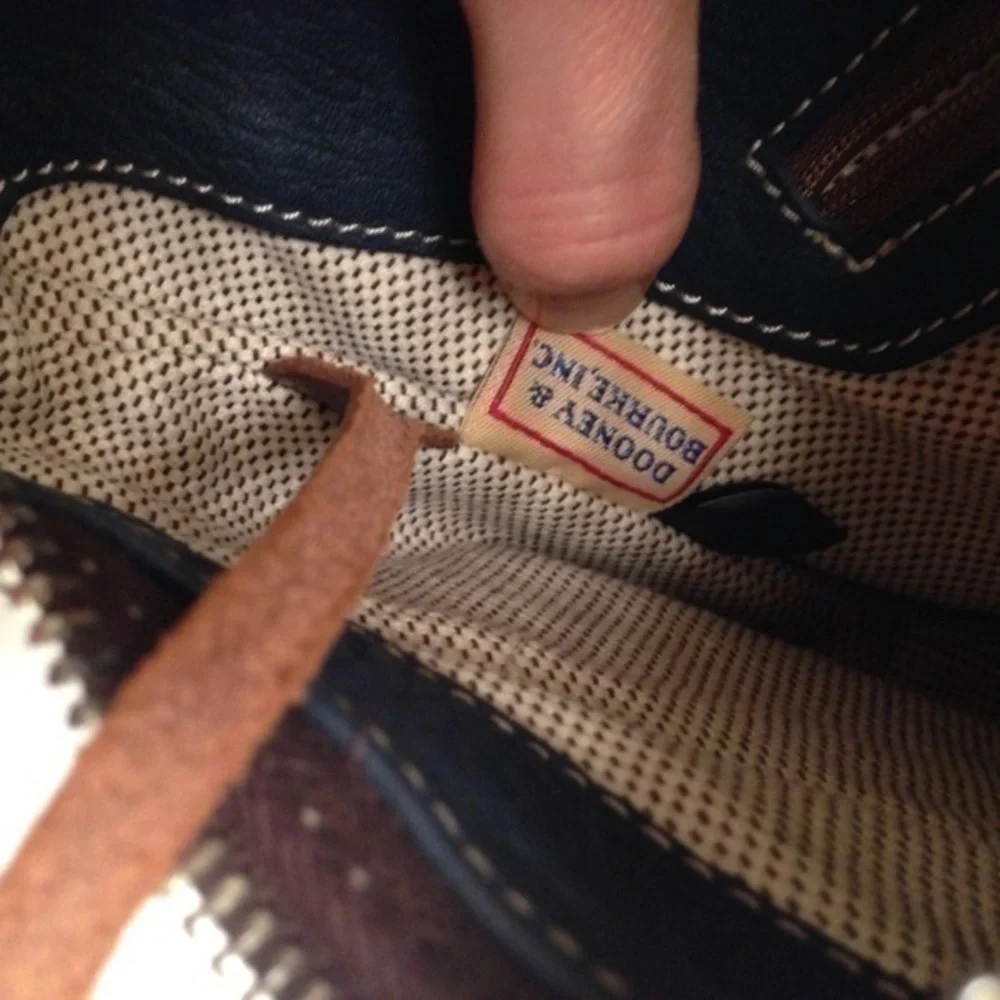 DOONEY & BOURKE AWL pebbled leather hobo bag blue