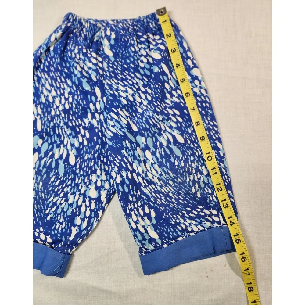 Boys Custom 2 Piece  Blue Fish Outfit Shirt Pants Elastic Waist Portriat Pageant