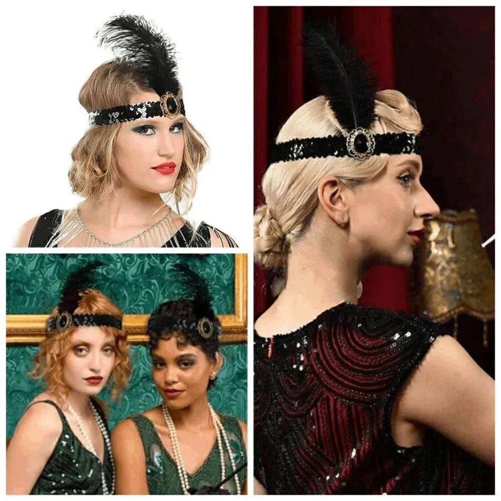 🤍✨ 6PCS 1920s White Accessories Flapper Great Gatsby Retro Costume Set NEW