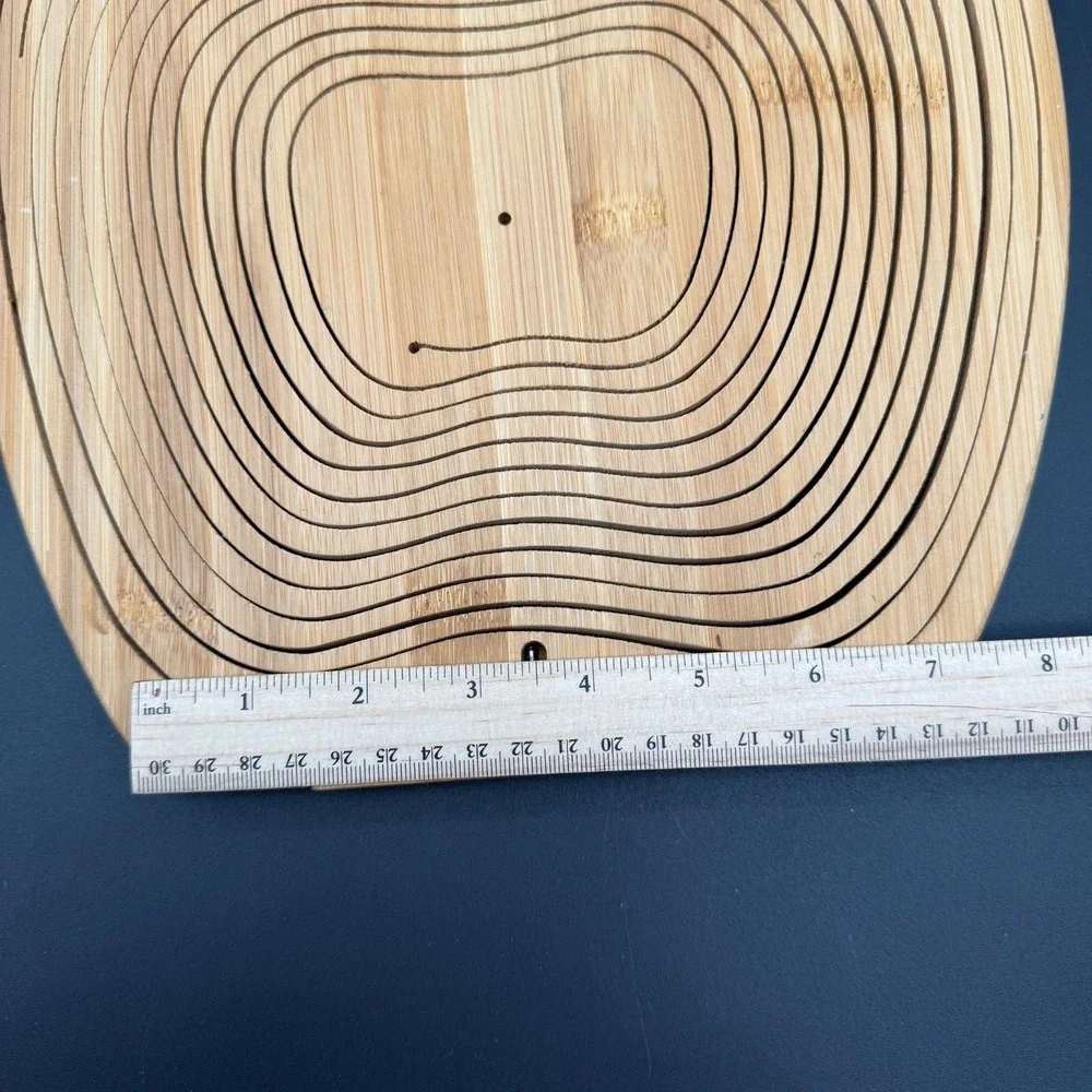 CollapsableApple Basket Wood 11.5 x 10.5in Foldable Fruit Basket