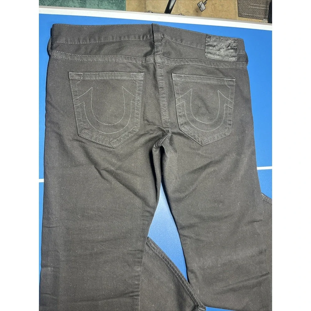 True Religion Jeans Mens 42 Black Bobby Made In‎ USA Pocket Flaps