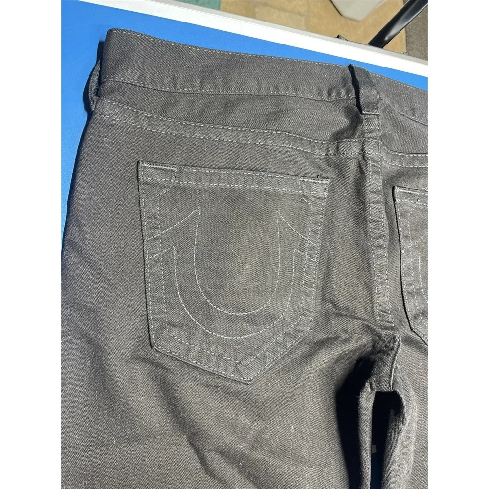 True Religion Jeans Mens 42 Black Bobby Made In‎ USA Pocket Flaps