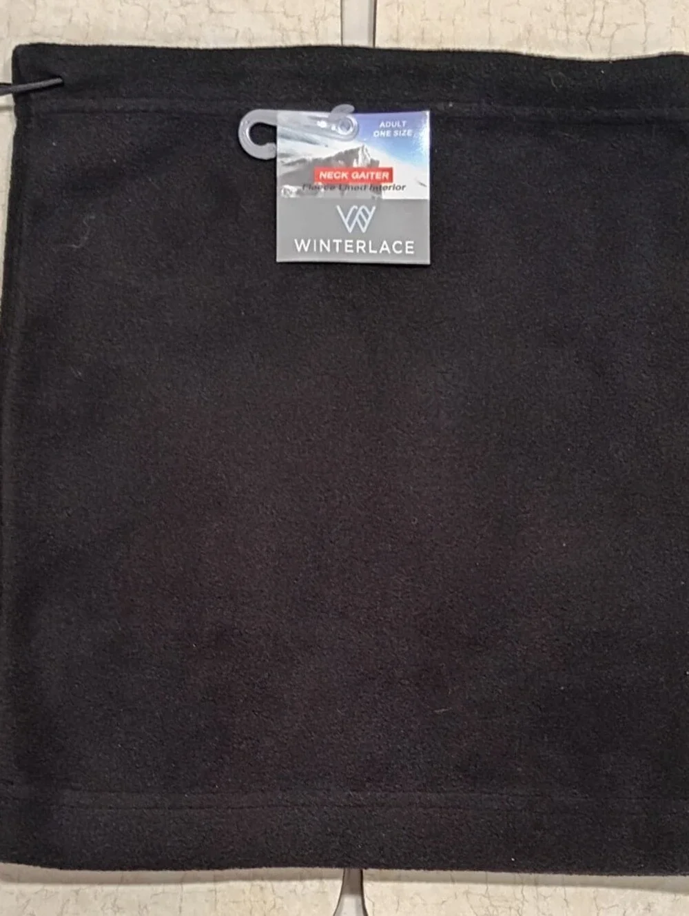 Winterlace neck gaiter, blk one-size adult fleece warmer