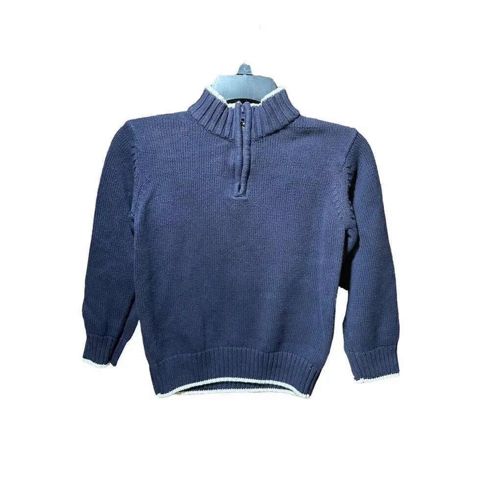 Gymboree Navy Blue Half Zip Dress Sweater Size Boys 5/6