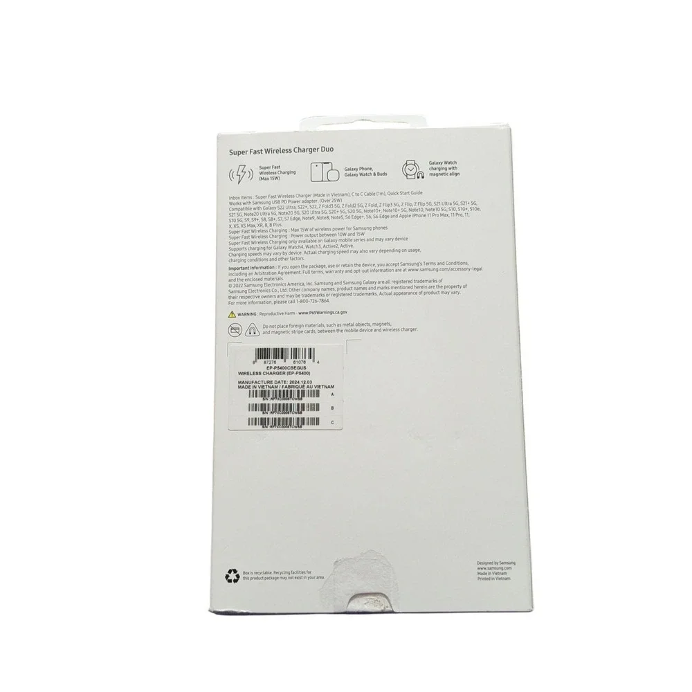 Nn4-Poly Samsung Fast 15W Wireless Charger Duo - Dark Gray -‎ Missing Adapter ⬇️