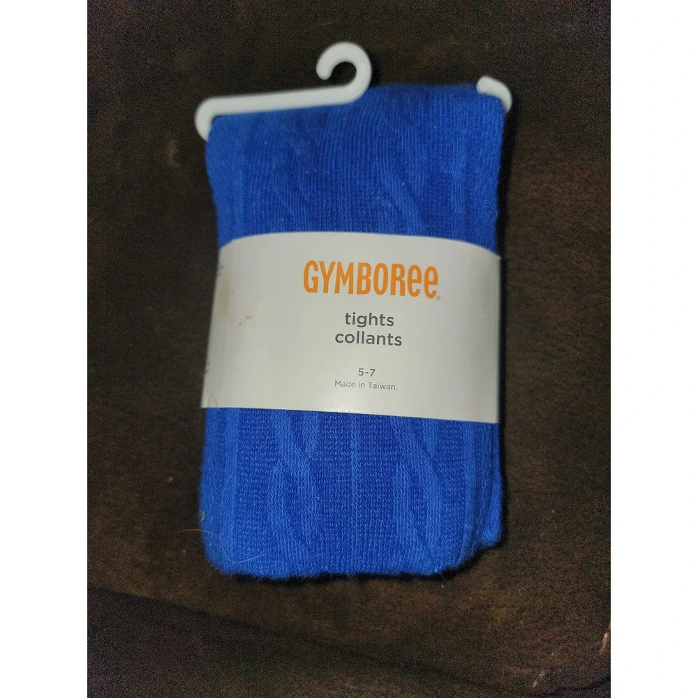Gymboree color happy blue cable knit tights size 5‎ 7 nwt