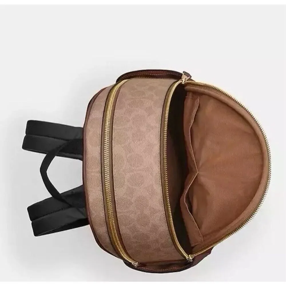 🎒NWT! Coach Sig COURT Backpack Tan/Brown CZ176 Msrp:$450.00
