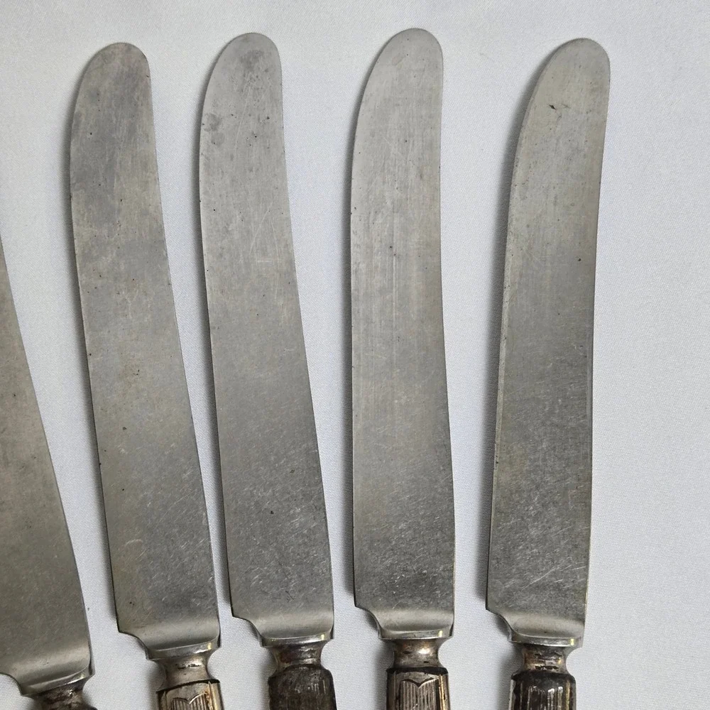 WM‎ Rogers MFG Co Stainless Butter Knives, Set of 9, Vintage 9.5