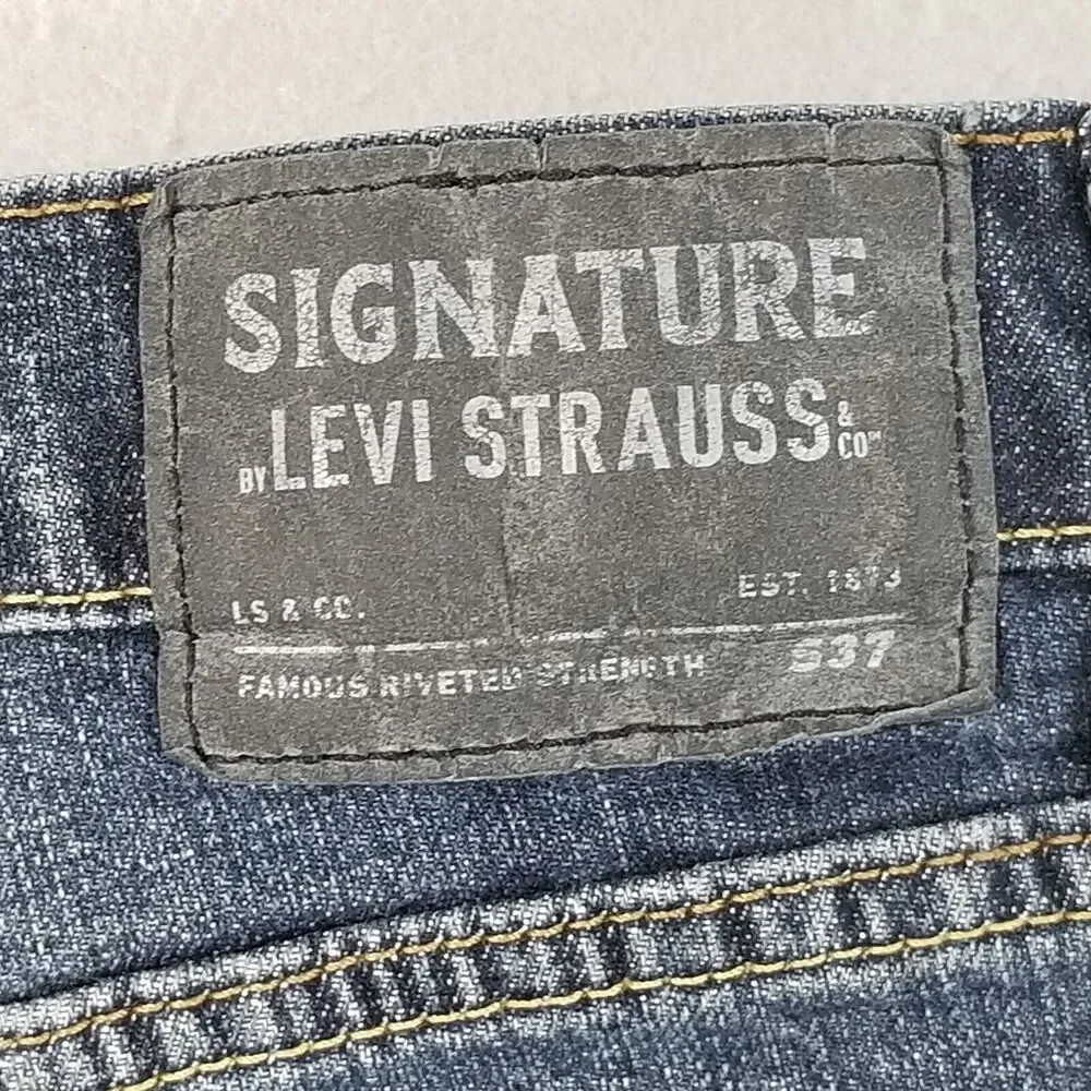 Levi's S37 Signature jeans men's 32x31 slim straight blue stretch denim pants