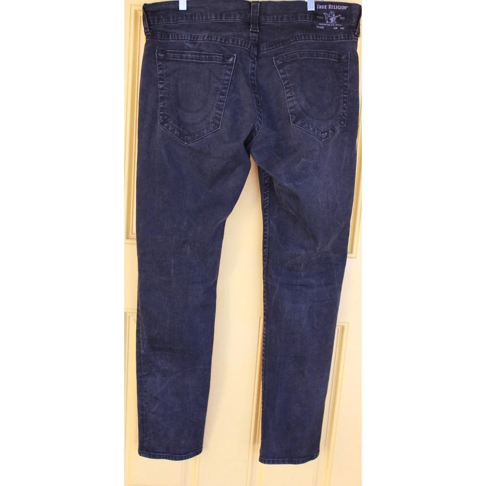 True Religion World Tour Geno Relaxed Black Slim Straight Jeans *SZ 38-40/34‎