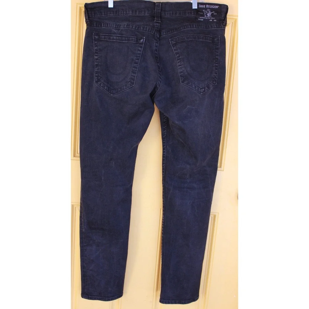 True Religion World Tour Geno Relaxed Black Slim Straight Jeans *SZ 38-40/34‎