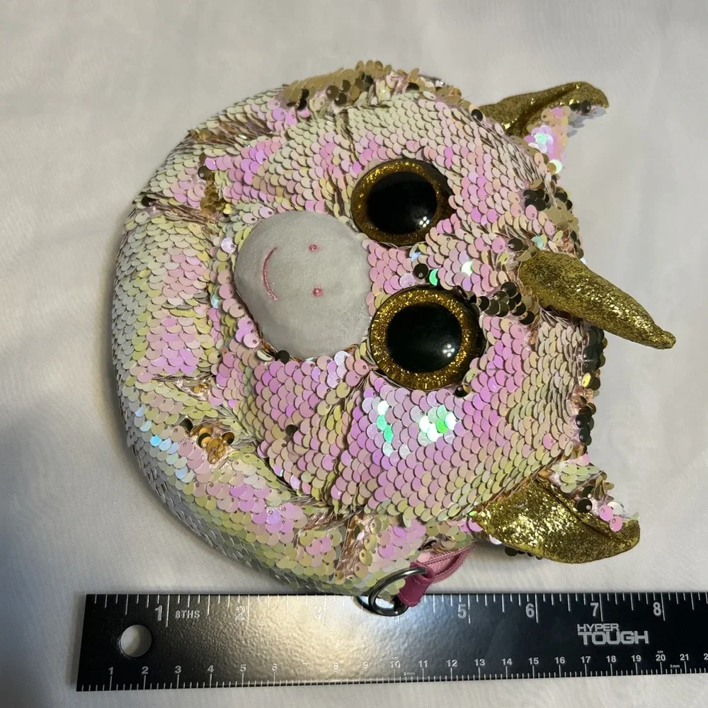 TY UNICORN PURSE Flippable Gold Sequins Hearts Lined‎ Adjustable Shoulder Strap