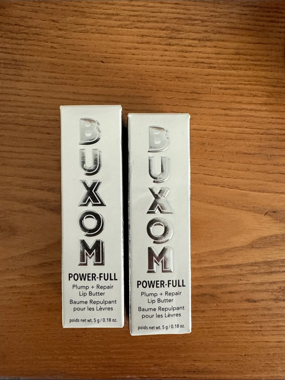 Buxom Power-Full Plump + Repair Lip Butter – White & Silver Packaging