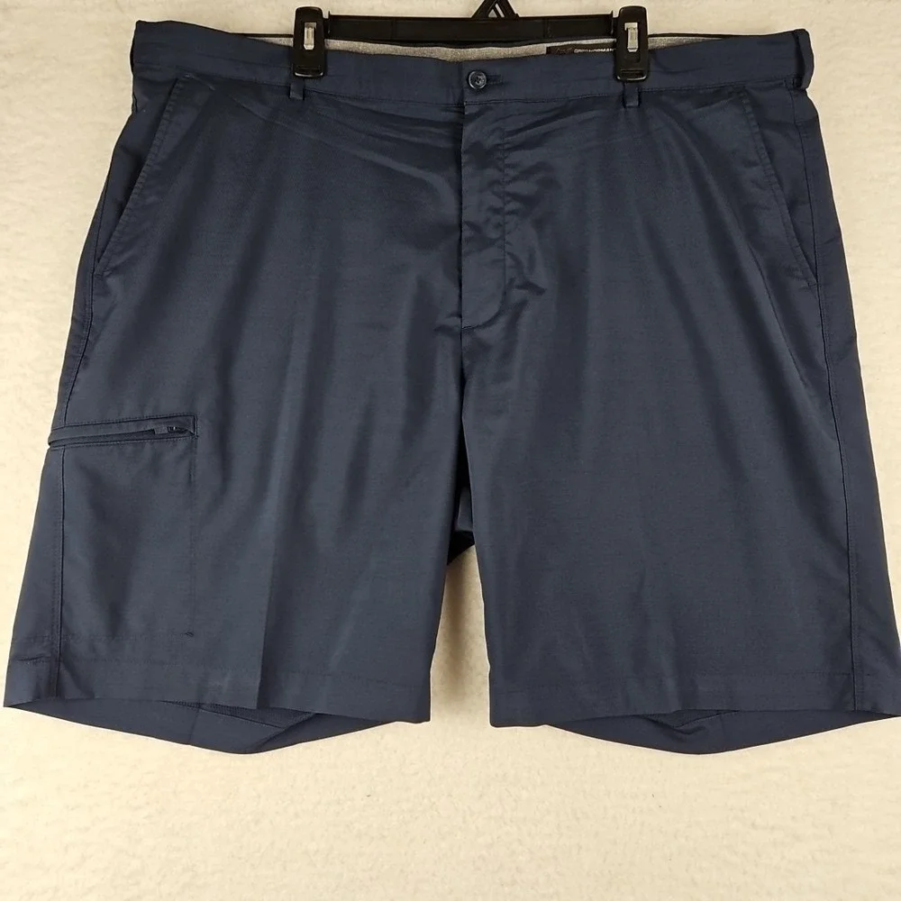 Greg Norman Mens Sz 42 Stretch Flat‎ Front Chino Diamond Pattern Golf Shorts