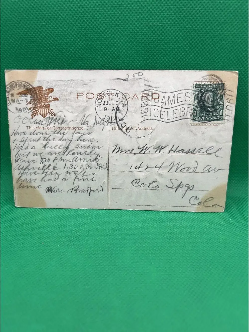 Vintage Embossed Postcard with Floral Design and Best Wishes - Box1