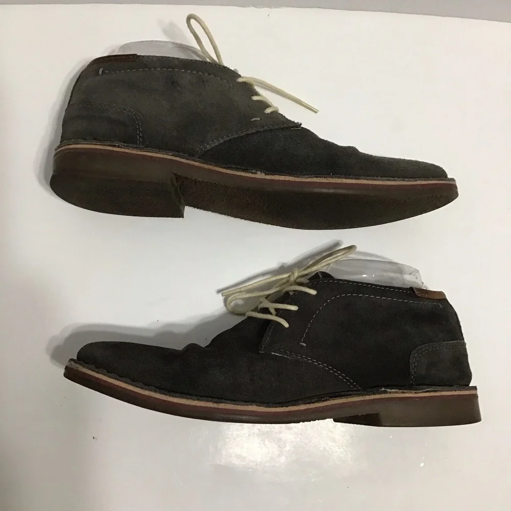Kenneth Cole Reaction Size 9 Mens Leather Chukka Lace Up‎ Brown Dress Shoe