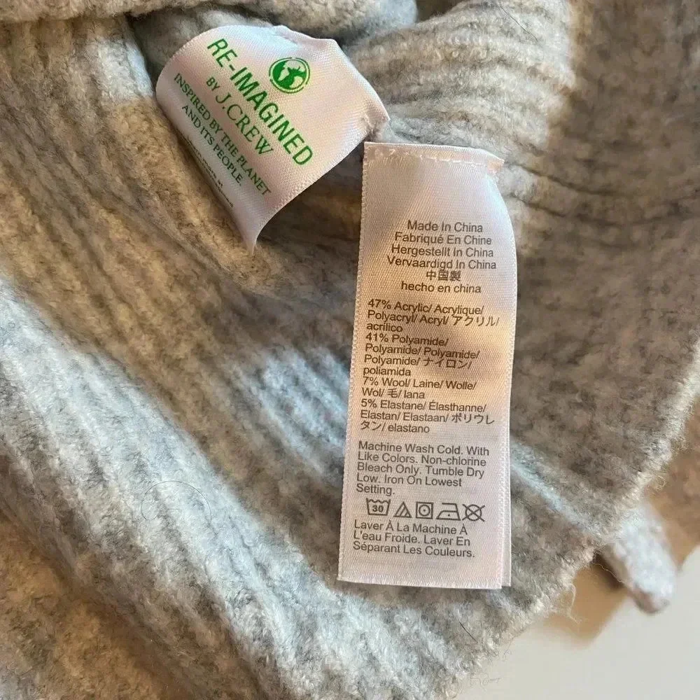 J. Crew Wool Blend Ribbed Sweater
