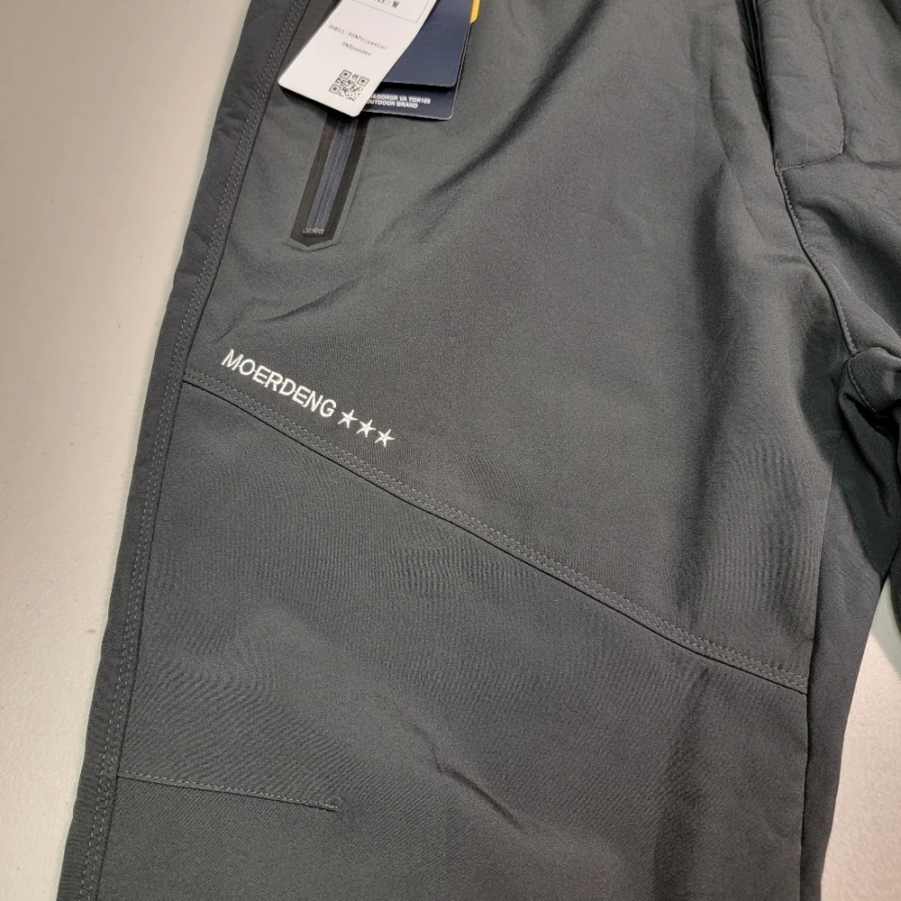 Moerdeng Men's‎ Soft Shell Water Proof Outdoor Wear Pants Dark Grey Size M