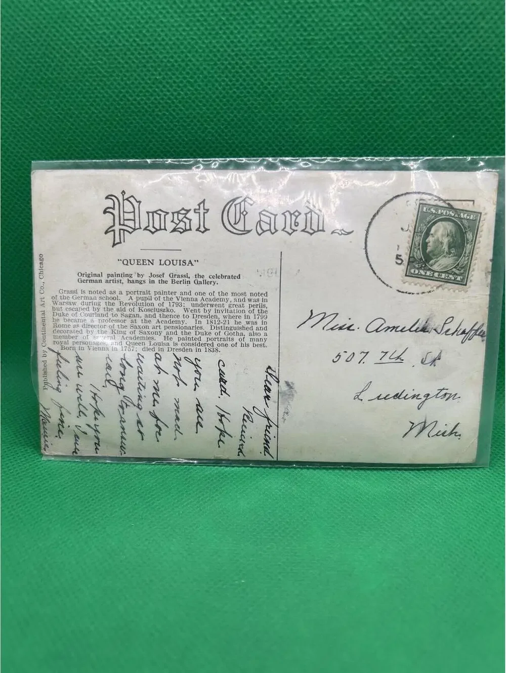 Vintage Queen Louisa Postcard with Historical Portrait - Box1