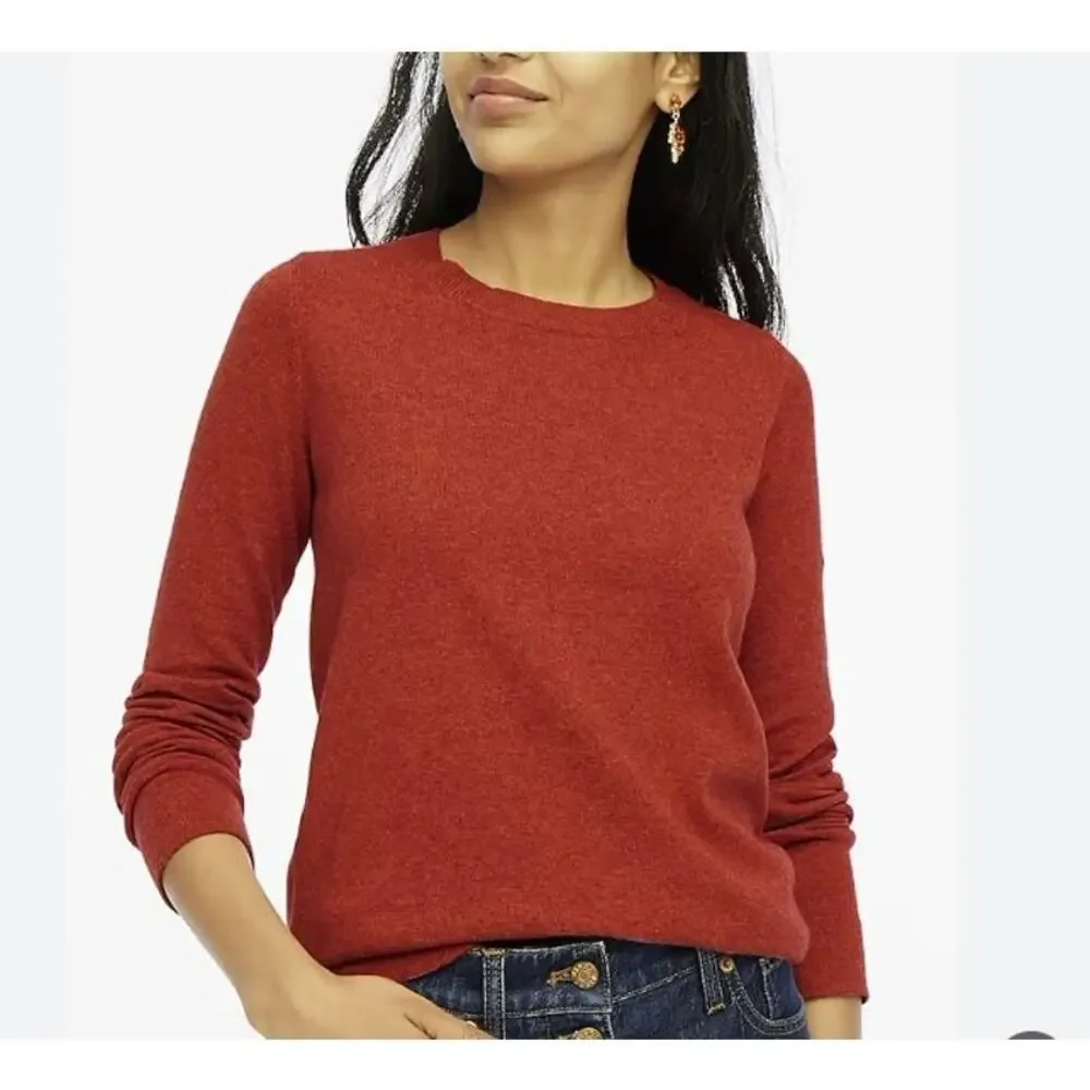 J. Crew Orange Wool/cotton‎ blend long sleeve crew neck sweater (M)