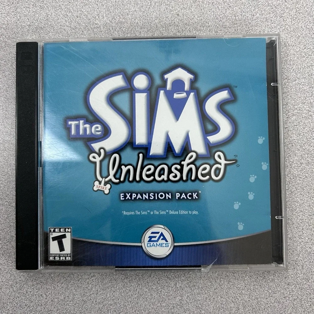 The Sims Unleashed Pets Expansion Pack PC CD-ROM 2 Disc Windows 95 98 XP‎ Maxis