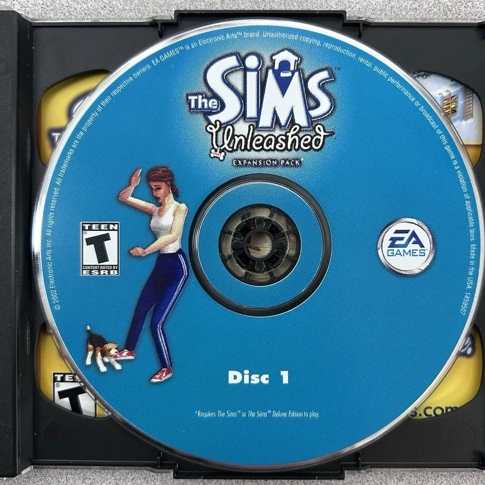 The Sims Unleashed Pets Expansion Pack PC CD-ROM 2 Disc Windows 95 98 XP‎ Maxis