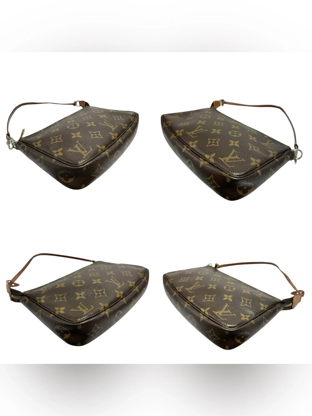 Louis Vuitton Monogram Canvas & Vachetta Leather Pochette Mini Bag with Dust Bag