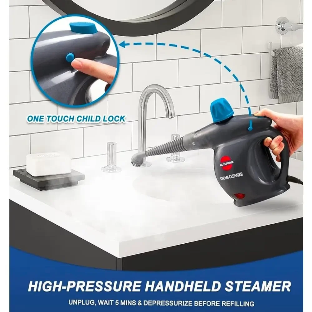 Handheld Steam Cleaner, Pressurized Multi-Surface Steam Shot with 13 Accessories