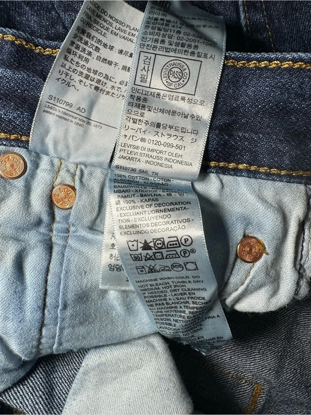 Levi 501 Mens Jeans Denim Dark Wash Blue Straight Leg Button Fly Casual Sz 30x32