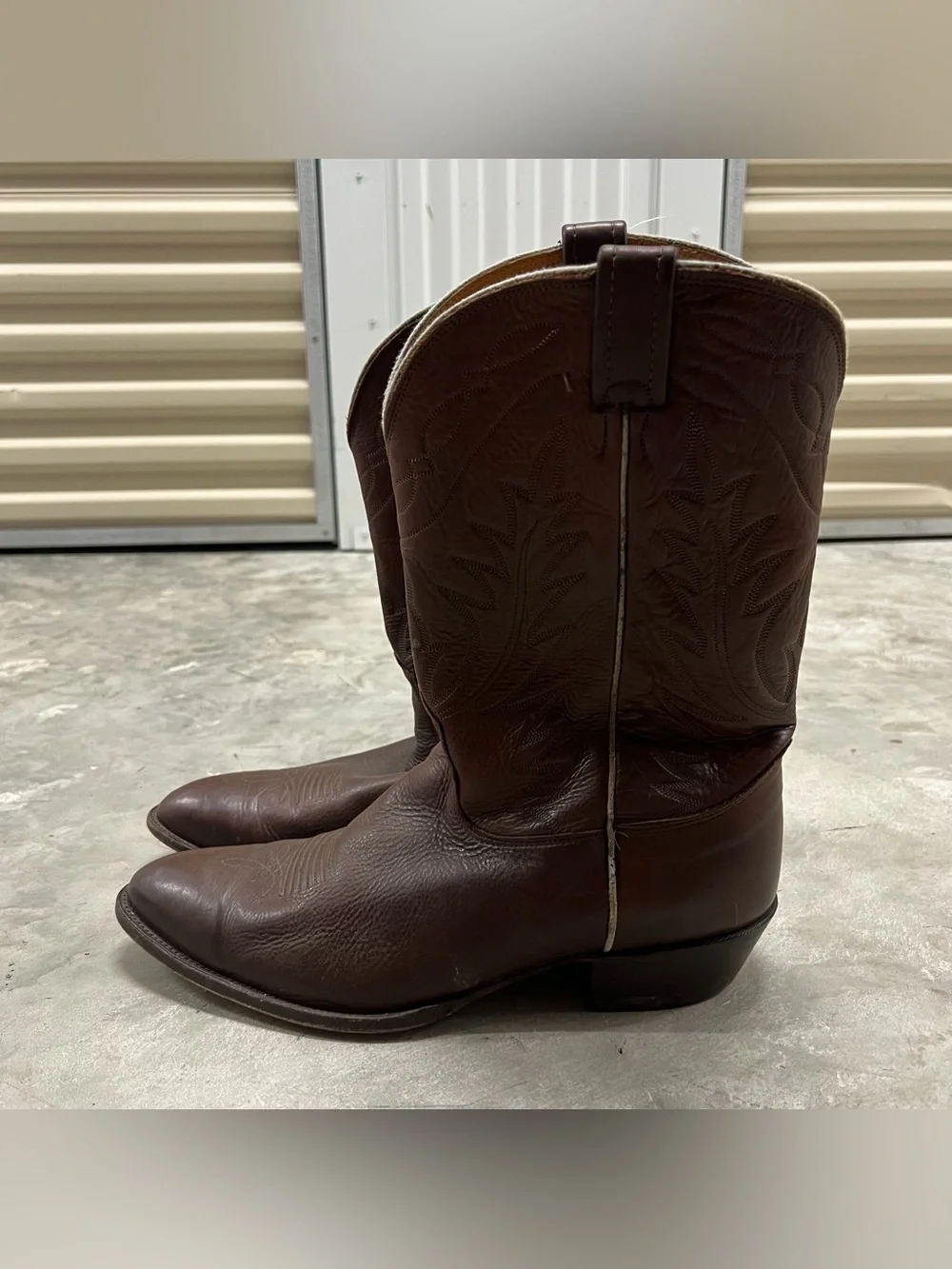 Nocona Mens Size 13 D Brown Full Leather Western Cowboy Boots NB1205