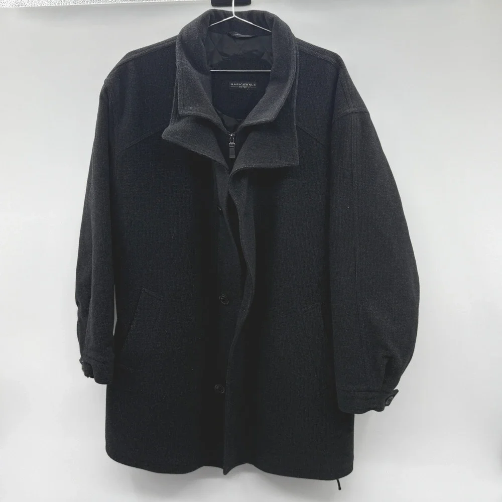 Mark Shale Wool Blend Carter Jacket Mens 42R Charcoal Zip Coat Winter Minimalist