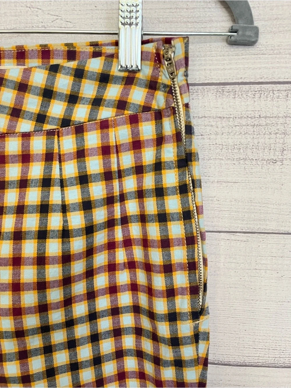 Free People | High-Waist Gingham Printed Skinny Pants