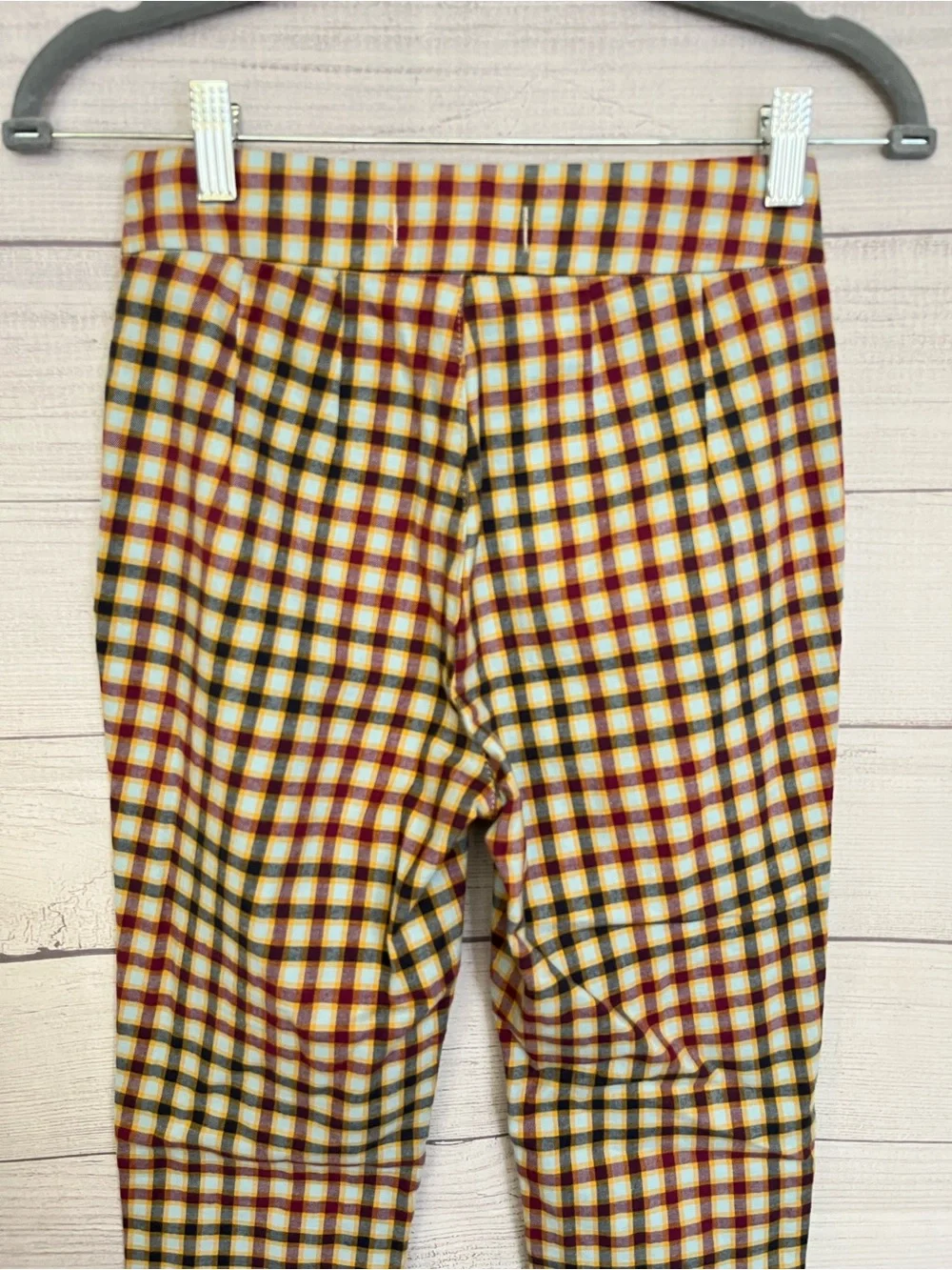 Free People | High-Waist Gingham Printed Skinny Pants