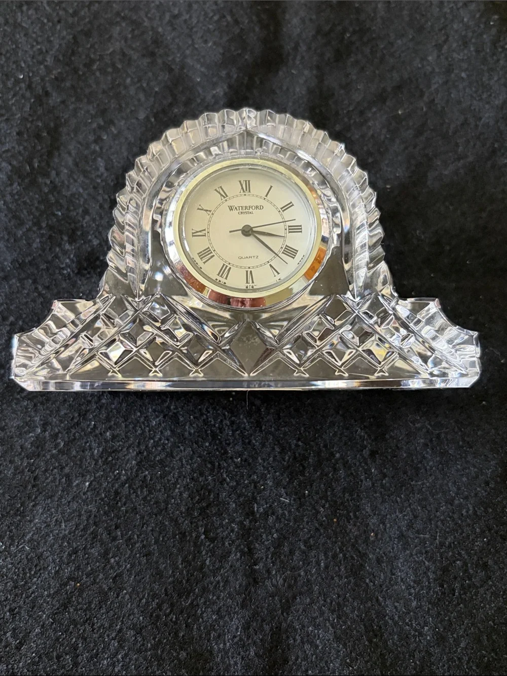 Waterford Crystal Mantel Clock with Roman Dial