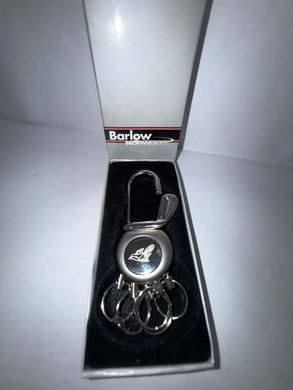 Barlow Norwood Golf Club and Ball Multi-Ring Detachable Keychain with Box