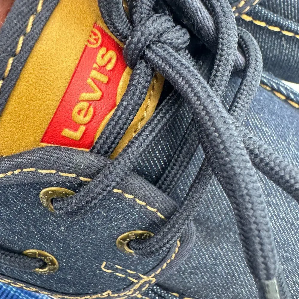 Levi's Boat Shoes Mens‎ 9.5 EUR 43 Coastal Nautical Blue Lace Up GREAT CONDITION