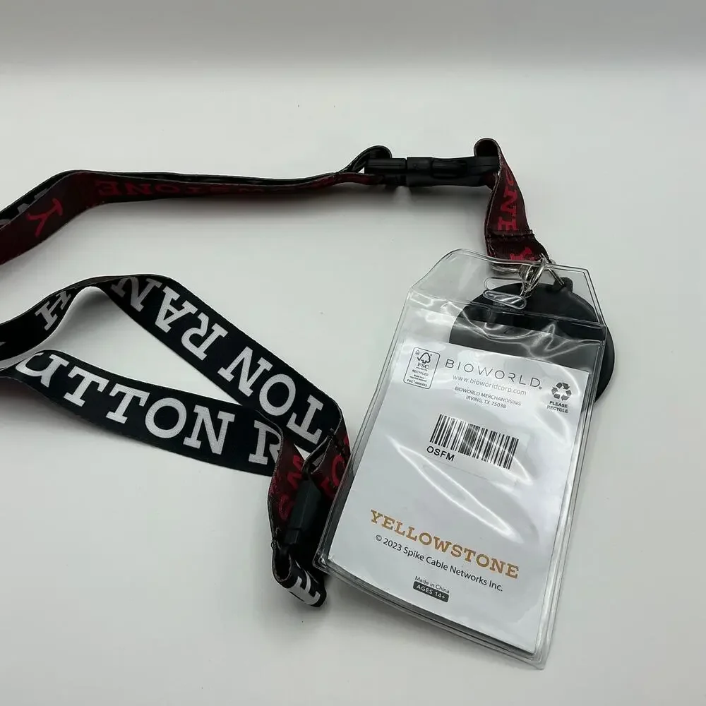 NWT - Yellowstone Dutton Ranch Lanyard Badge Holder Keychain