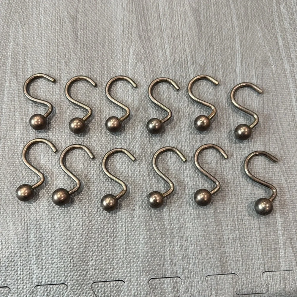 Oil rubbed bronze Shower Curtain Hooks (set of 12)