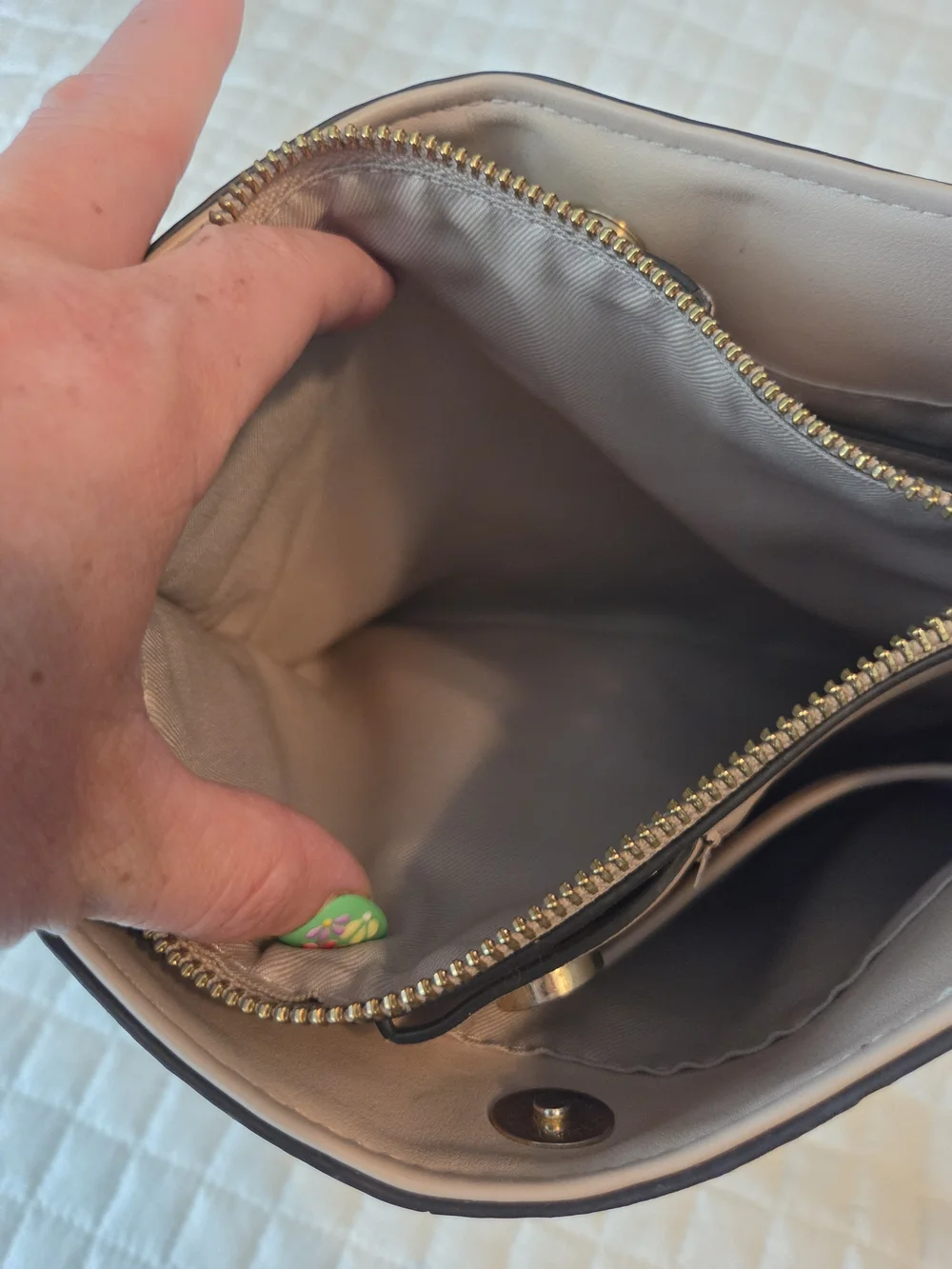 Nine West Beige Patterned Crossbody Bag