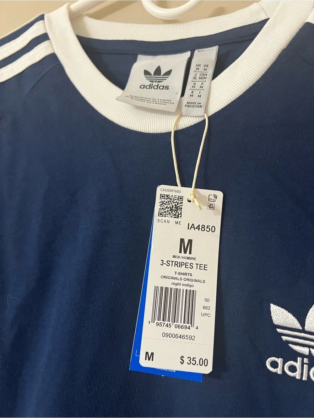adidas Originals Men's Adicolor Classics 3-Stripes T-Shirt navy Night Indigo