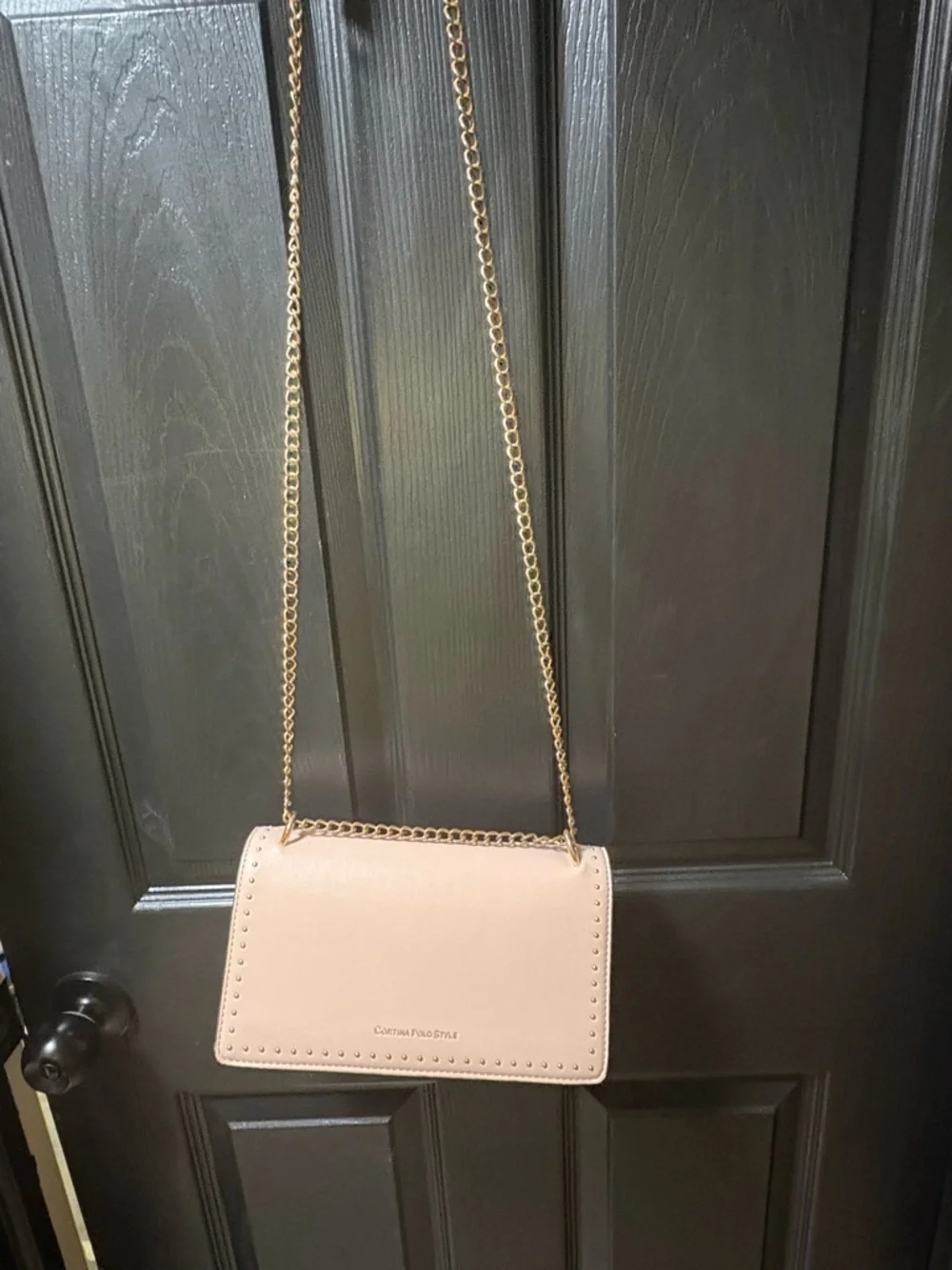 Pale Pink Chain Crossbody Bag