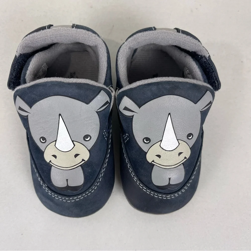 Timberland Infant Crib Shoes Blue Rhino Soft Sole Leather Size 2