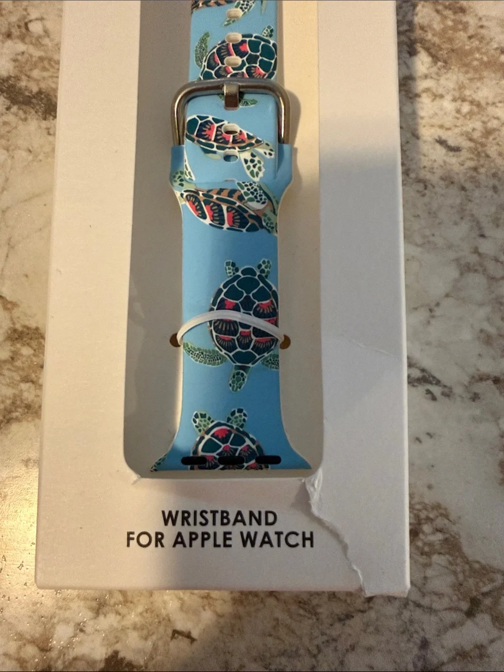 Vera Bradley Light Blue Sea Turtle Silicone Apple Watch Band