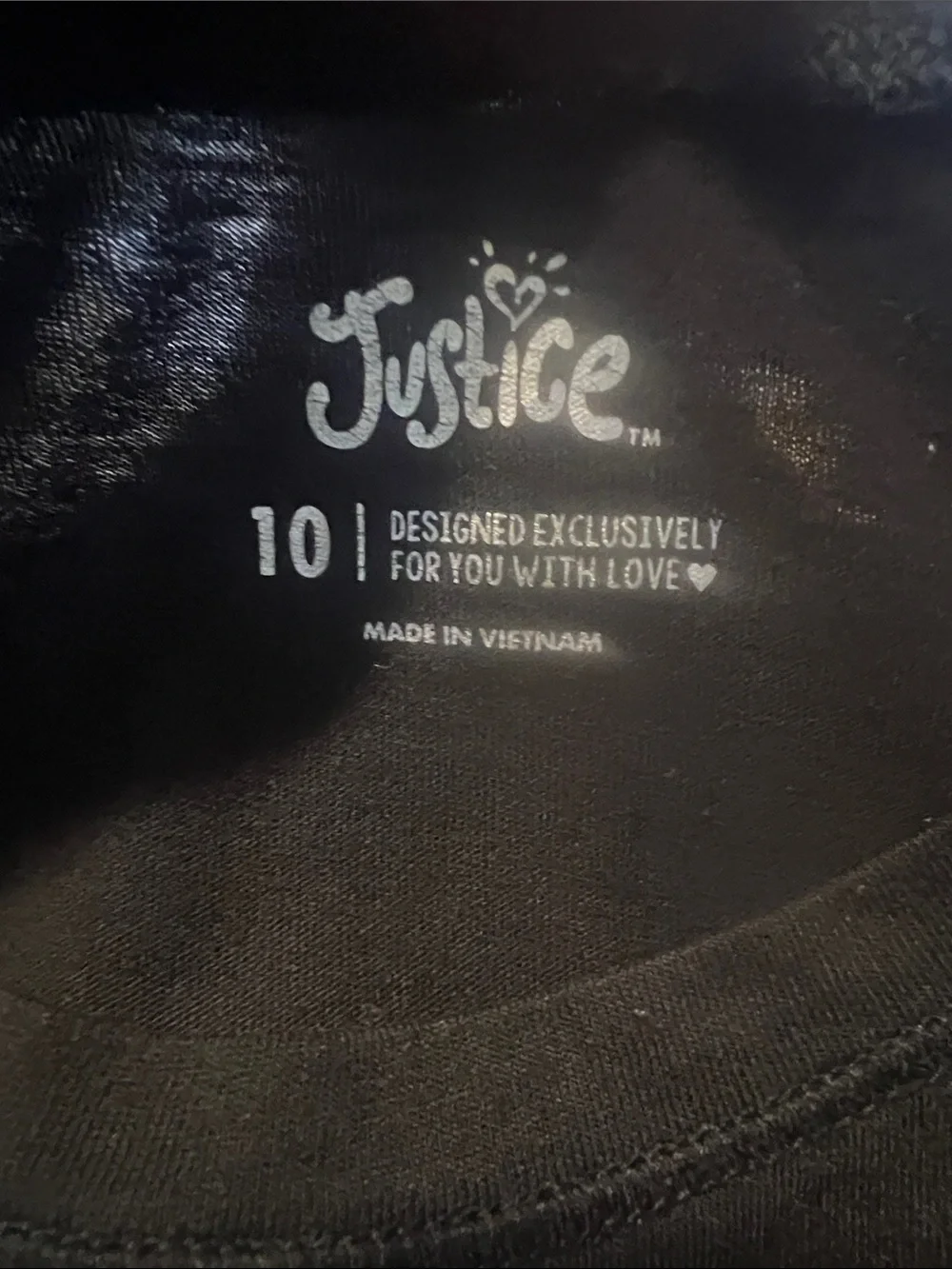 Justice Black Girls' Tee-Size 10