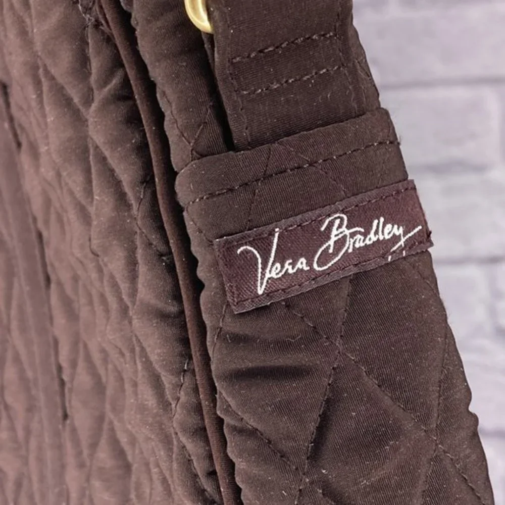 Vera Bradley Quilted Brown‎ Microfiber Computer Laptop Bag Commuter Briefcase