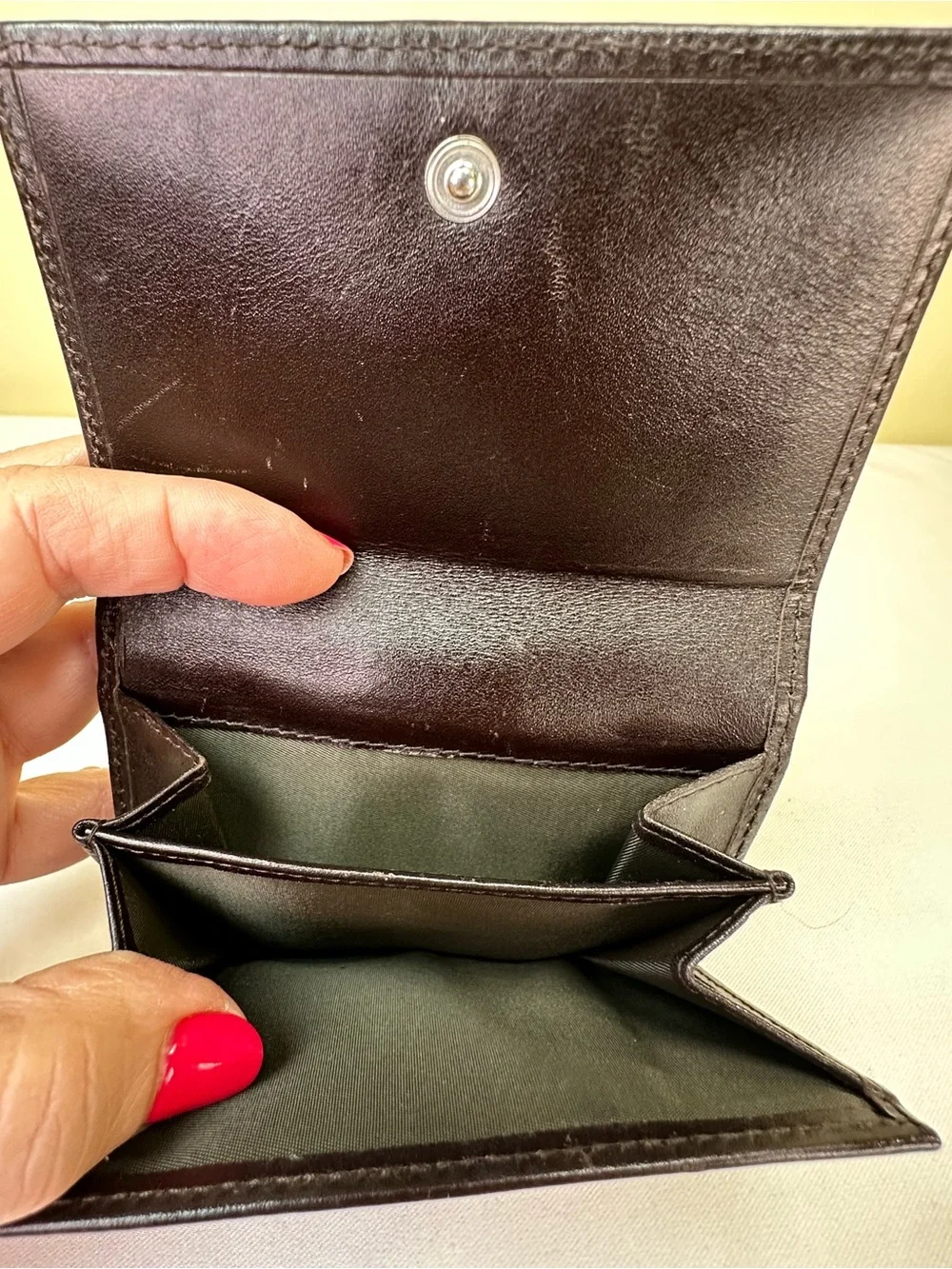 Christian Dior Trotter Monogram Wallet Vintage Brown canvas & leather COA