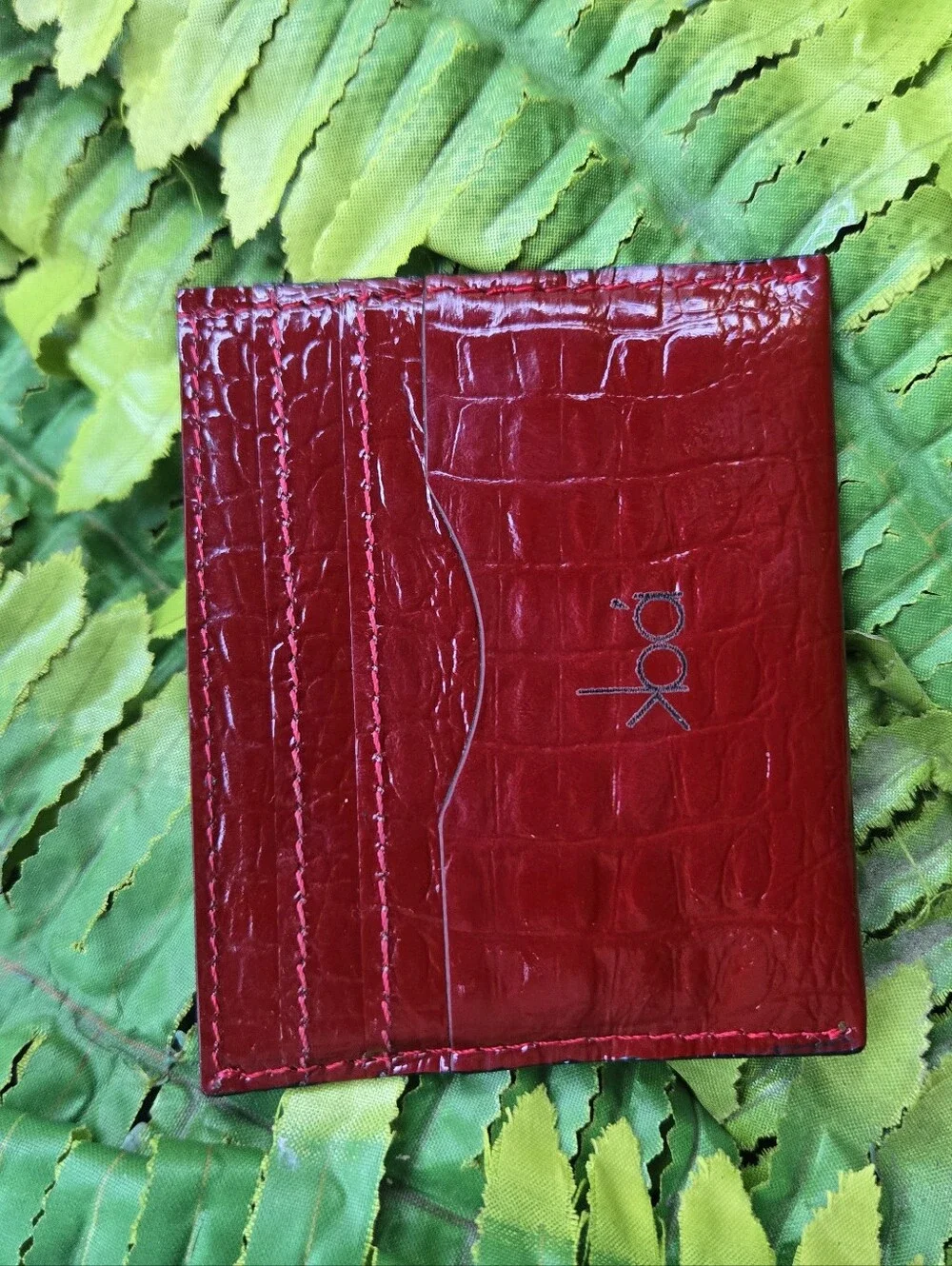 Red Leather Card Holder