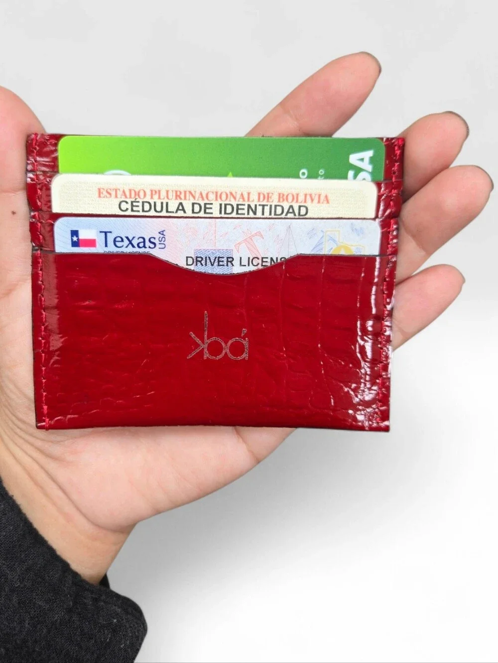 Red Leather Card Holder