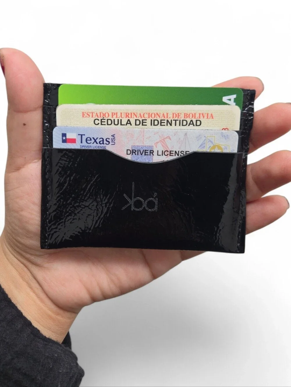 Black Leather Card Holder