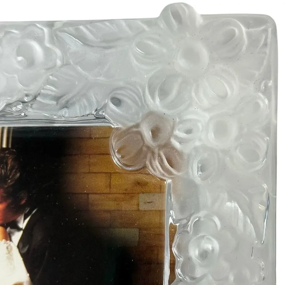 Vintage Mikasa Woodrose Crystal Photo Frame 5x7 West Germany Floral